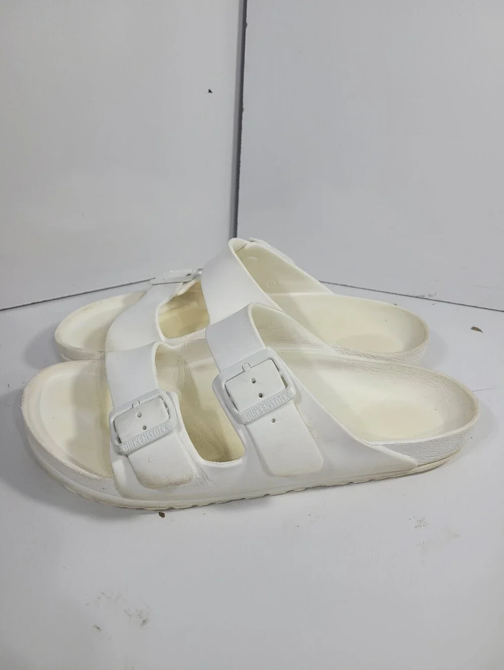 Birkenstock Arizona EVA White Sandals Mens 9 9.5 Womens 11 11.5 EU 42 Slides